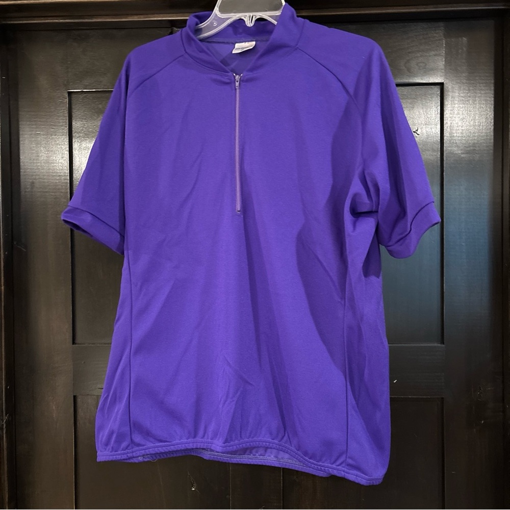 In Motion Purple Half-Zip Short Sleeve Bike Shirt